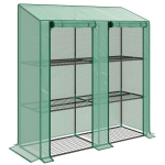Minikasvuhoone, 3 tasandit, 6 riiulit, 143 &times; 46 &times; 141/151 cm