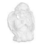 Aiasulptuur Relaxdays, p&otilde;lvitav ingel, Valge, 13 &times; 15,5 &times; 8,5 cm