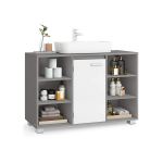Valamukapp VASAGLE BBK507G01, Reguleeritavate riiulitega, Hall/valge, 30 &times; 90 &times; 60 cm