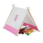 Laste m&auml;ngumaja "Teepee" 92x120x86cm., valge/roosa