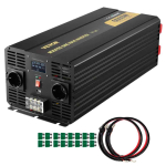 Automaatne inverter 6000 W, modifitseeritud siinuslaine, LCD-ekraani ja kaugjuhtimispuldiga, DC 12 V kuni AC 230 V