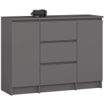Kummut K100, 2 ust ja 3 sahtlit, hall, 101 &times; 76 &times; 35 cm