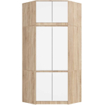 Nurgakapp S100, pealisehitisega, 6 uksega, pruuni-valge, 100 &times; 235 &times; 50 cm