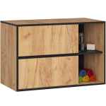 Vannitoakapp valamu alla AKORD VAMI W90, 2 sahtlit ja 2 avatud riiulit, pruuni/musta v&auml;rvi, 90 &times; 60 &times; 45,5 cm