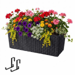R&otilde;dukast Relaxdays 10053086_8649, piirdehoidikutega, Must, 50 &times; 19 &times; 19 cm