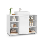 Valamukapp VASAGLE BBK507W01, Reguleeritavate riiulitega, Hall/valge, 30 &times; 90 &times; 60 cm