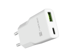 USB-laadija Natec Ribera USB Charger Gan Slim USB NUC-2376, 1 USB-A + 1 USB-C, 20 W