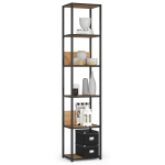 Industriaalne riiul LOFT, 6 riiulit, must, 40 &times; 192 &times; 32 cm