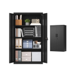 Kontorikapp SONGMICS, 2 reguleeritavat riiulit, Must, 80 &times; 140 &times; 40 cm