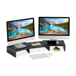 Monitori alus 2 monitorile 10,5x74x27cm., must v&auml;rv