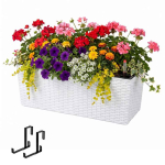 R&otilde;dukast Relaxdays 10053086_8651, 30 l, piirdehoidikutega, Valge/Must, 50 &times; 19 &times; 19 cm