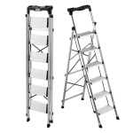 Kokkupandav treppredel VEVOR AP-2416TA, 6 astet, H&otilde;bedane, 480 &times; 965 &times; 1715 mm