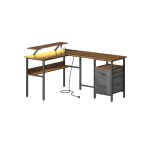 Sahtlitega laud laadimisjaamaga 120x150x90cm, must/pruun