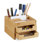 Kirjutusvahendite organiseerija 2 kambriga 9,5x12,5x15 cm, helepruun