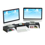 Monitori alus 2 monitorile 11x104x20,5cm., must v&auml;rv