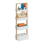 Vannitoa riiul 4 riiuliga 88x30x18cm, helepruun/valge