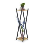 Lillealus 2 riiuliga 99x29x29cm., must/helepruun