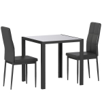 S&ouml;&ouml;gitoa komplekt, 3-osaline, 2 tooliga, Must, 75 &times; 75 &times; 75 cm