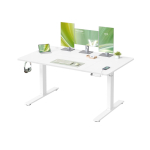 Reguleeritava k&otilde;rgusega laud VASAGLE LSD144KD02, elektriline, USB-C-ga, Valge, 140 &times; 72&ndash;120 &times; 80 cm