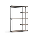 Avatud riidekapp riidepuudega 43 x 124 x 182 cm, hallikaspruun