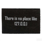 Uksematt "Pole sellist kohta nagu 127.0.0.1" 60x40 cm., must/valge