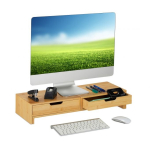 Monitori alus 2-le sahtlitega monitorile 11x107x22cm., helepruuni v&auml;rvi
