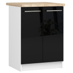P&otilde;randale paigaldatav k&ouml;&ouml;gikapp OLIWIA S60 2D, 2 ust, valge/must, 60 &times; 85 &times; 46 cm