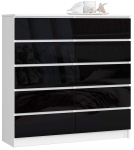 Kummut K120 CLP, 10 sahtlit, valge/must, 120 &times; 121 &times; 40 cm