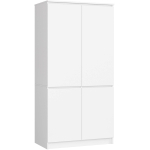 Riidekapp S90 4D CLP, 4 uksega, valge, 90 &times; 180 &times; 51 cm