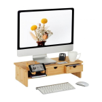 Monitori alus sahtlitega 17,5x54x31,5cm., helepruuni v&auml;rvi