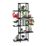 Lillealus 6 riiuliga 150x78x24cm., must