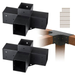 Pergola kronsteinide komplekt 10,2x10,2 cm, 2 tk, 4-suunalised puidust nurgad