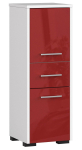 Vannitoakapp AKORD FIN 2D 1SZ, 2 ust, 1 sahtel, valge/punane, 30 &times; 85 &times; 30 cm