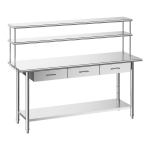 K&ouml;&ouml;gi t&ouml;&ouml;laud VEVOR YH2-72-XP, 3 sahtlit, 182,9 &times; 140 &times; 61 cm