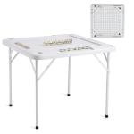 Mahjongi ja doomino m&auml;ngulaud, kandiline, kokkupandav, valge, 35,4x35,4 tolli.