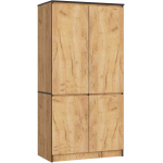 Riidekapp AKORD S90, 4 ukse ja 4 riiuliga, Tamm, 90 &times; 180 &times; 51 cm