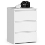 &Ouml;&ouml;kapp CL3/40, 3 sahtlit, Valge, 40 &times; 57 &times; 35 cm