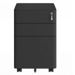 Mobiilne kontorikonteiner SONGMICS, 3 sahtlit, 4 ratast, Must, 50 &times; 59 &times; 39 cm