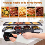 Raclette-grill, kahepoolne, 8 panni, 48 &times; 24 &times; 12 cm