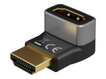 HDMI-adapter Goobay 72009, 90&deg; vertikaalne, 8K sagedusel 60 Hz, Must/h&otilde;bedane