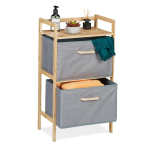 Vannitoa riiul pesukorviga 76x43x27cm., helepruun/hall