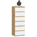 Kummut CL6/40, 6 sahtliga, valge/pruun, 40 &times; 109 &times; 35 cm