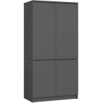 Riidekapp AKORD S90, 4 ukse ja 4 riiuliga, Hall, 90 &times; 180 &times; 51 cm