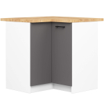 Nurgaga k&ouml;&ouml;gikapp OLIWIA S90/90, t&ouml;&ouml;pinnaga, valge/hall, 90 &times; 85 &times; 46 cm