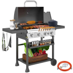 Gaasigrill, 5 p&otilde;letit, Must, 135 &times; 103 &times; 55 cm
