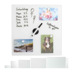 Klaasist magnettahvel Relaxdays, 3 magnetit, 40 &times; 40 cm