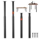 Lauajalad VEVOR HXZTYG28-43.3, 4 tk, Mustad, 11 &times; 11 &times; 71&ndash;110 cm