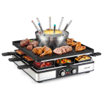 Fond&uuml;&uuml;ga raclette-grill, 8 panni, 36,5 &times; 36,5 &times; 14,5 cm
