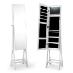 Ehtekapike, LED-valgustuse, 23 konksu ja 3 riiuliga, Valge, 36,8 &times; 154,9 &times; 34,3 cm