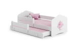 Laste kaheinimesevoodi Fala madratsi ja turvapiirdega 164x85x63 / 145x80x15cm, printsess